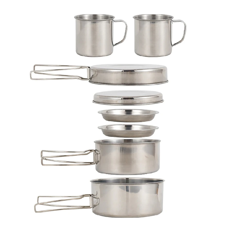Camping Cooking Set Large - Set da 8 Pezzi per Campeggio,