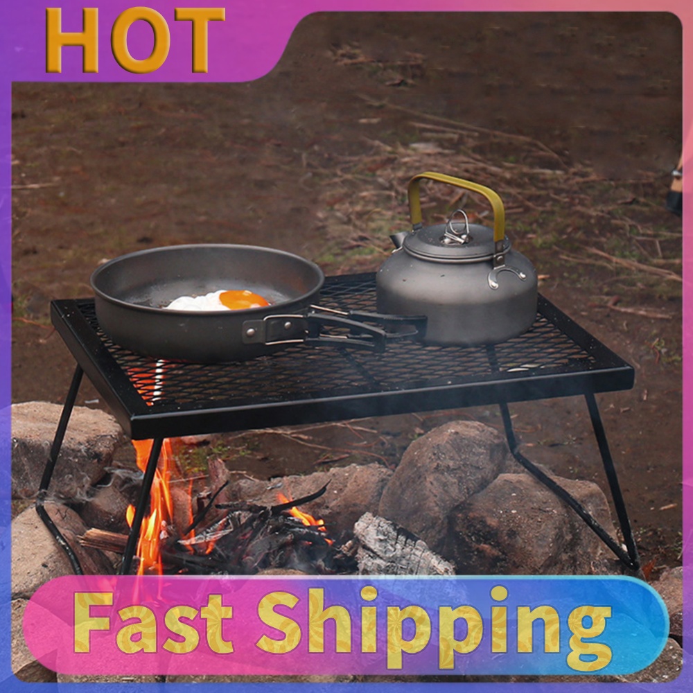 Camping Cooking Over Fire - Griglia per Falò Pieghevole Resistente, Griglia