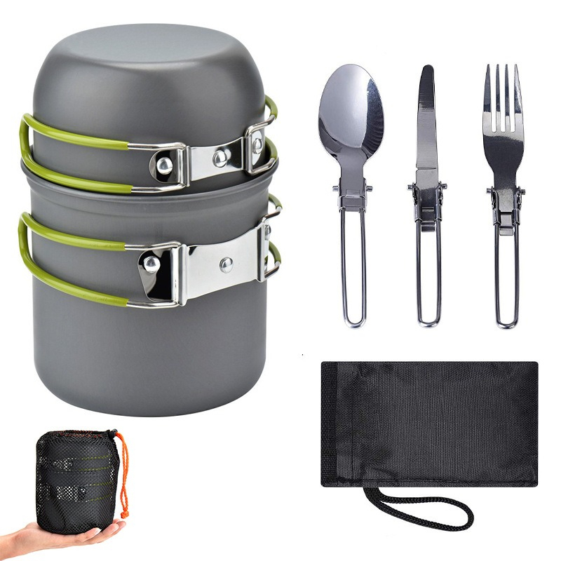Camping Lightweight Cooking Pot - Set di pentole da campeggio portatili