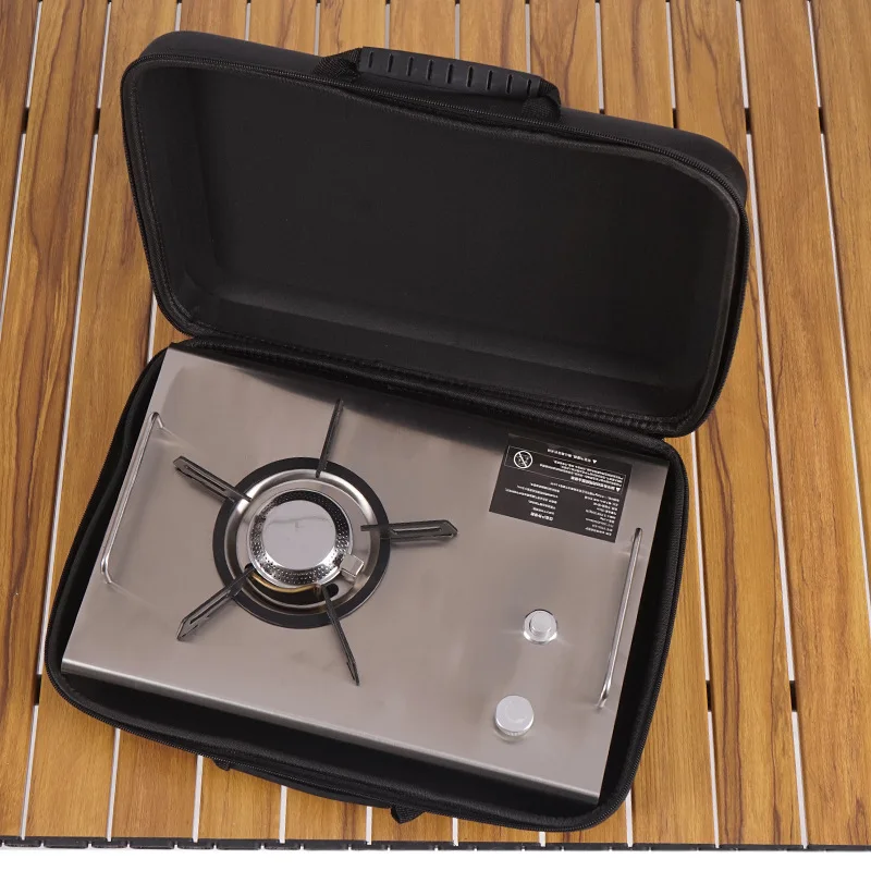 Camping Cooking Table With Windshield - Fornello a gas portatile pieghevole da