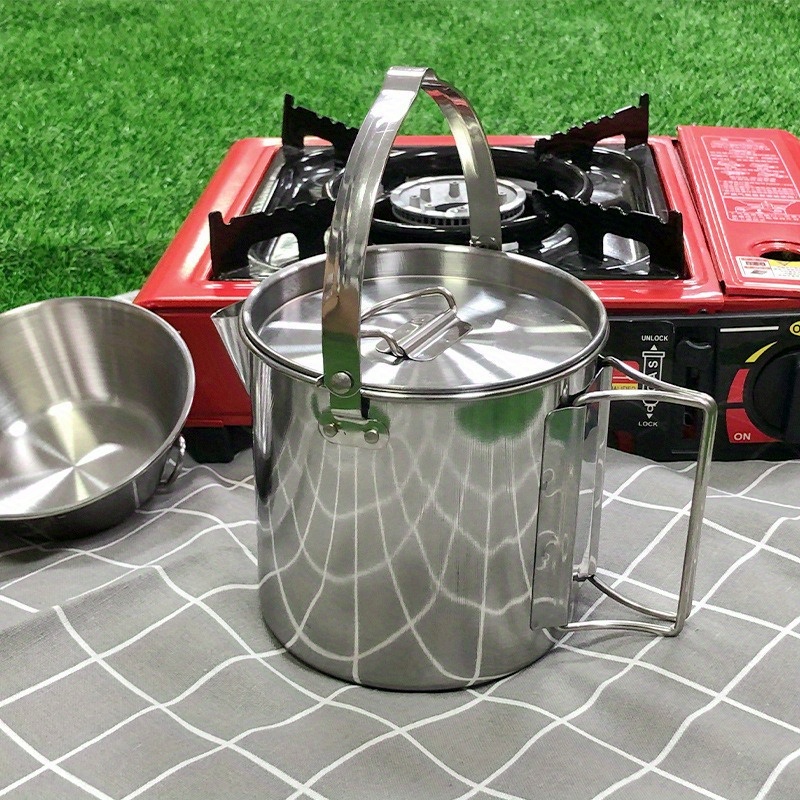 Camping Cooking Mug - Bollitore in acciaio da esterno compatto