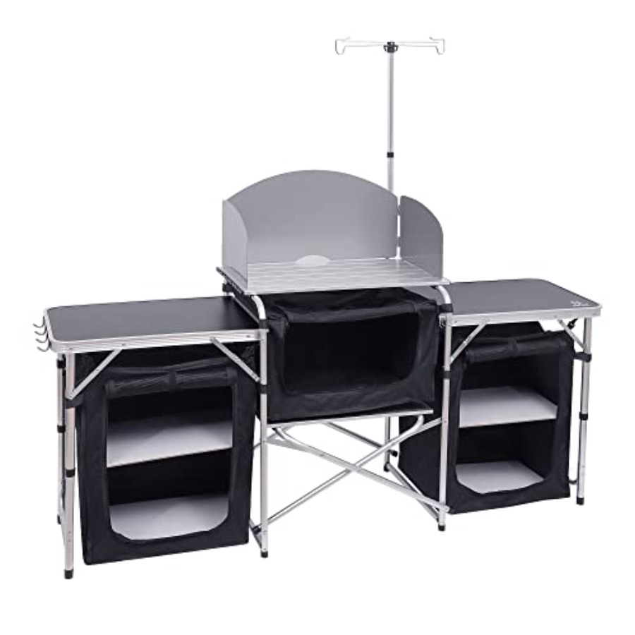 Camping Cooking Table With Windshield - Tavolo da Cucina da Campeggio, Tavolo