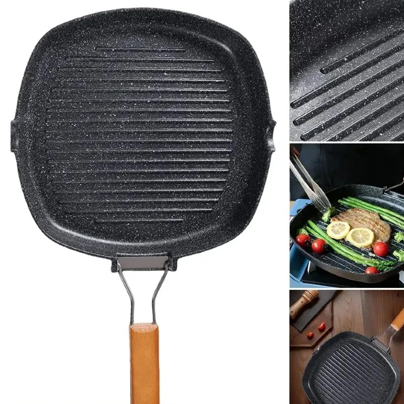 Skillet Cast Iron Camp - Padella Quadrata per Grigliare con Manico