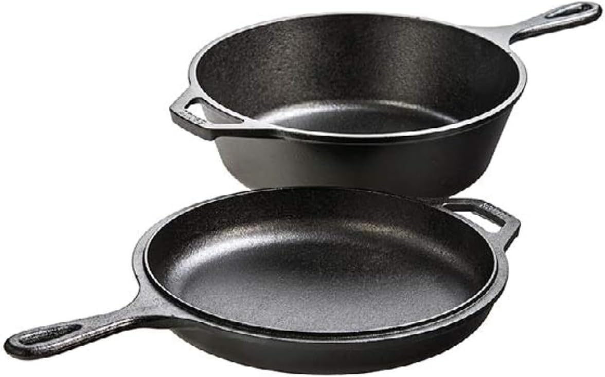 Skillet Cast Iron Camp - Set 2-in-1 in Ghisa: Pentola Profonda
