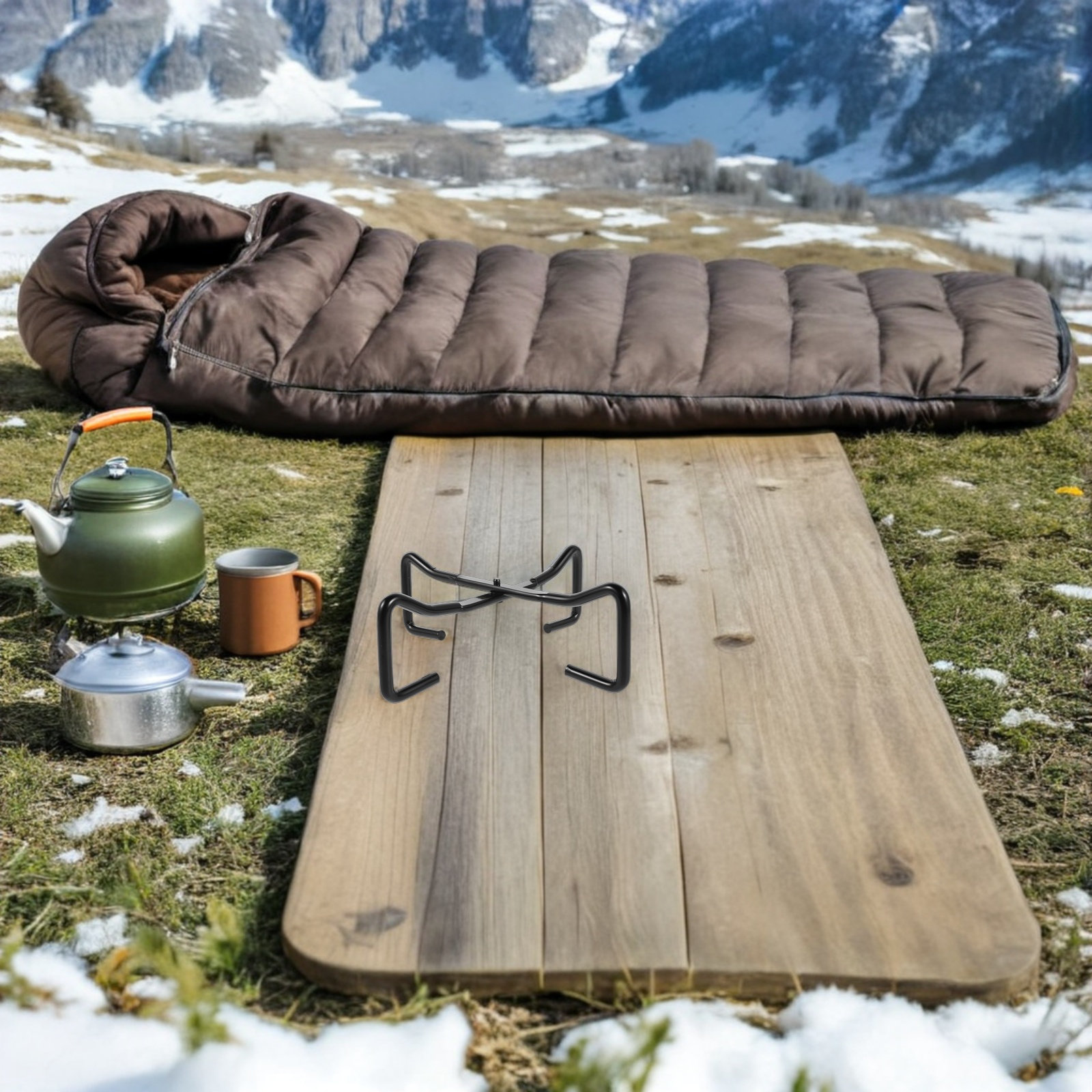 Skillet Cast Iron Camp - Supporto pieghevole in ghisa per coperchio