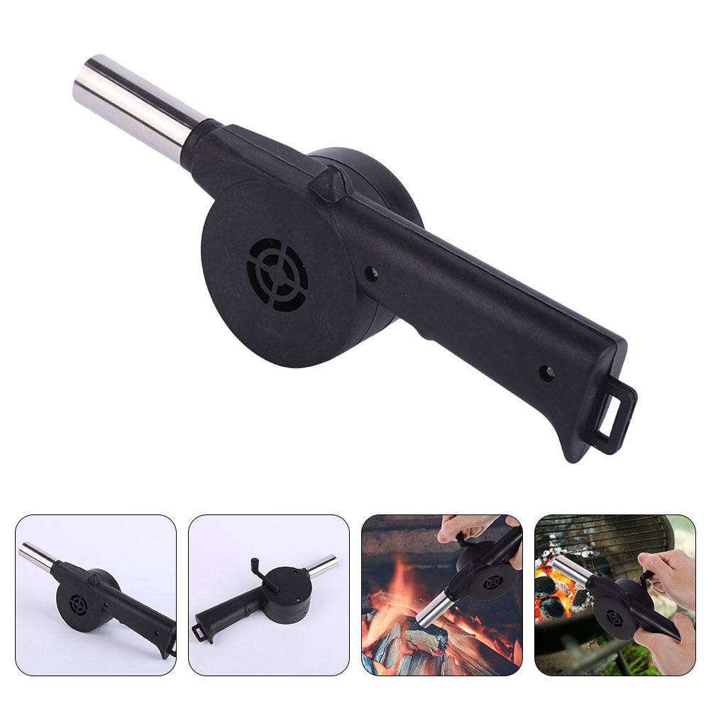 Camping Cooking Fire - Ventilatore Manuale Nero a Manovella per