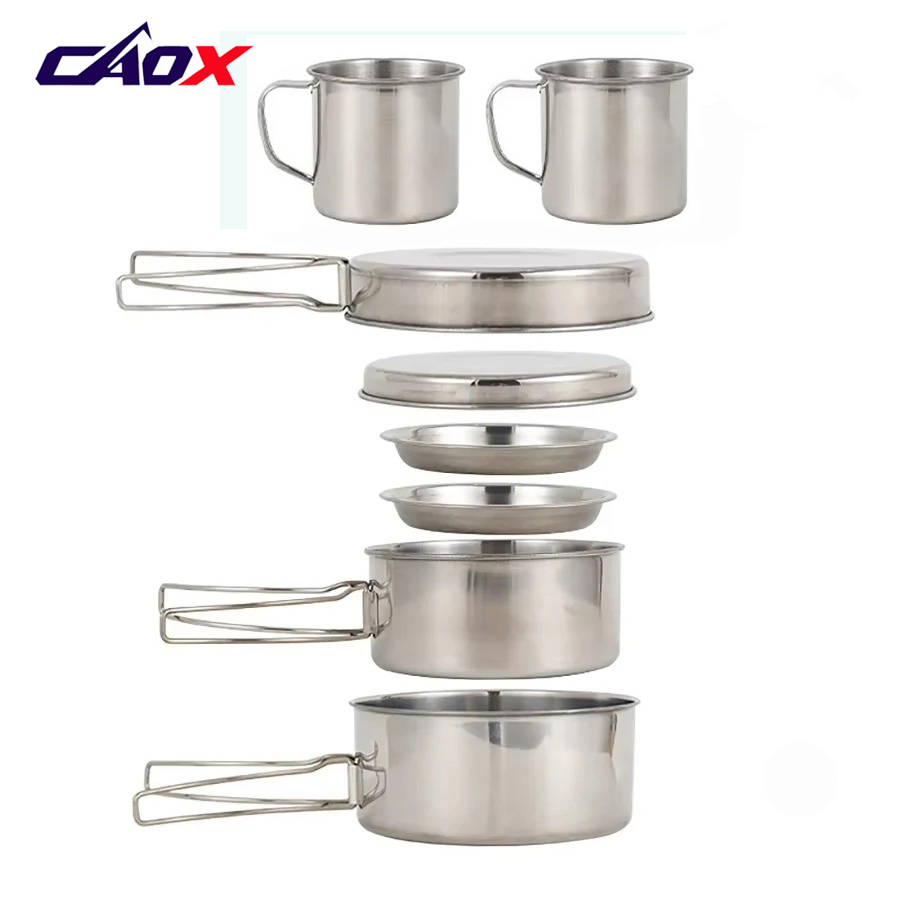 CAOX Set da 8 Pezzi per Campeg - Camping Cooking Set Large recensione e prezzo