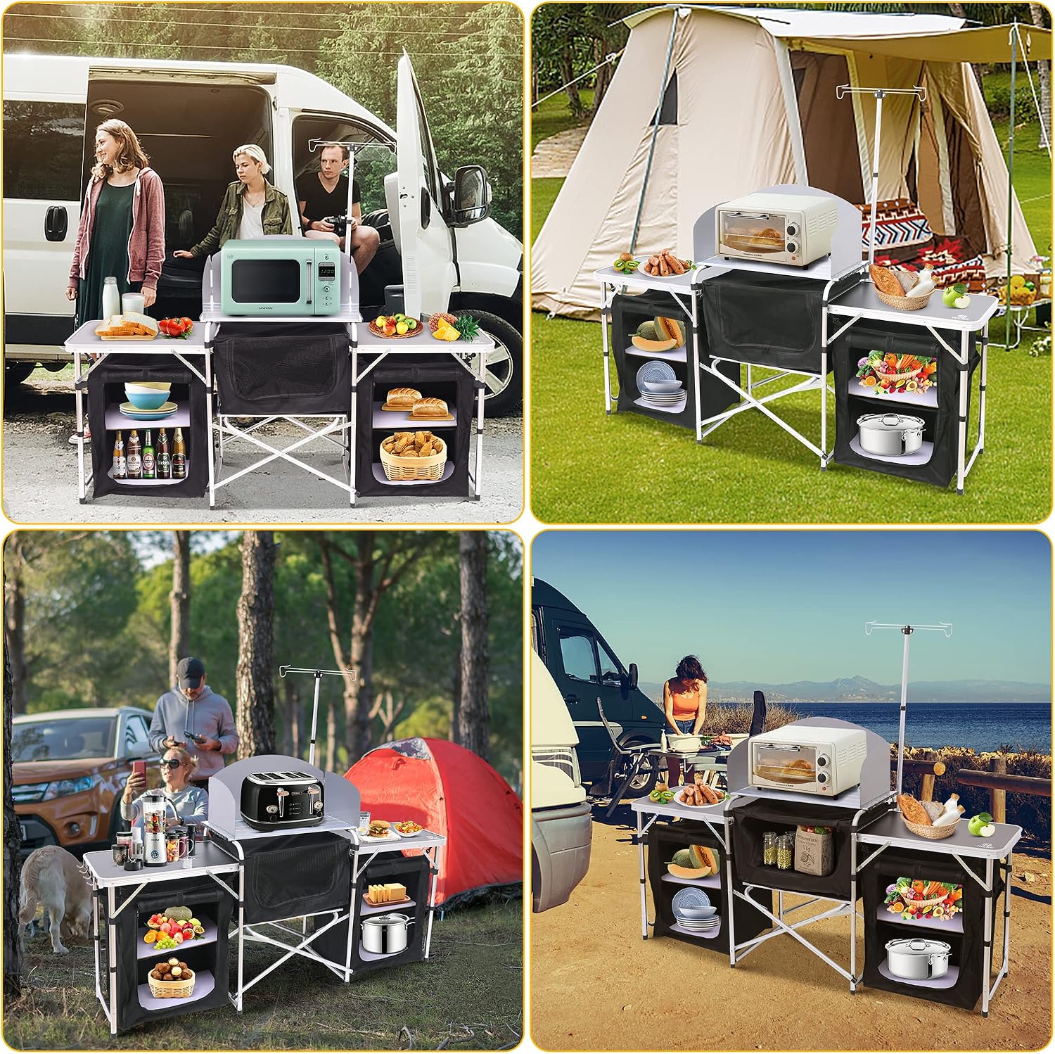 Tavolo da Cucina Pieghevole da - Camping Cooking Table With Windshield recensione e prezzo