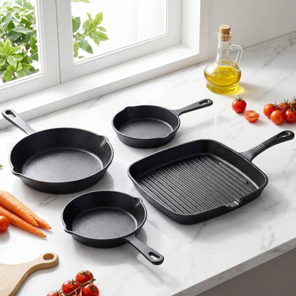 Set di 4 Pezzi di Pentole in G - Skillet Cast Iron Camp recensione e prezzo