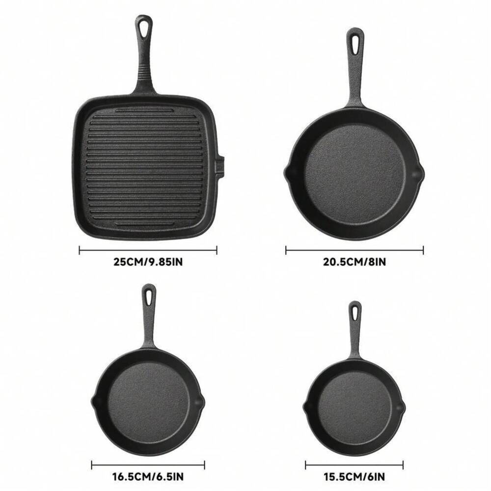 Set di 4 Pezzi di Pentole in G - Skillet Cast Iron Camp recensione e prezzo