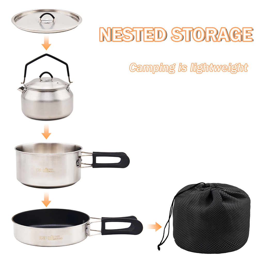 Set di Pentole da Campeggio Po - Camping Cooking Set Large recensione e prezzo
