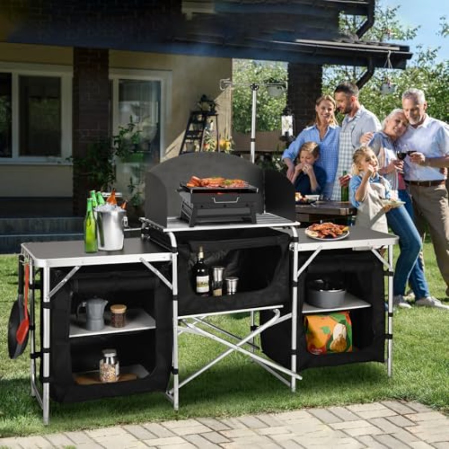 Tavolo da Cucina da Campeggio, - Camping Cooking Table With Windshield recensione e prezzo