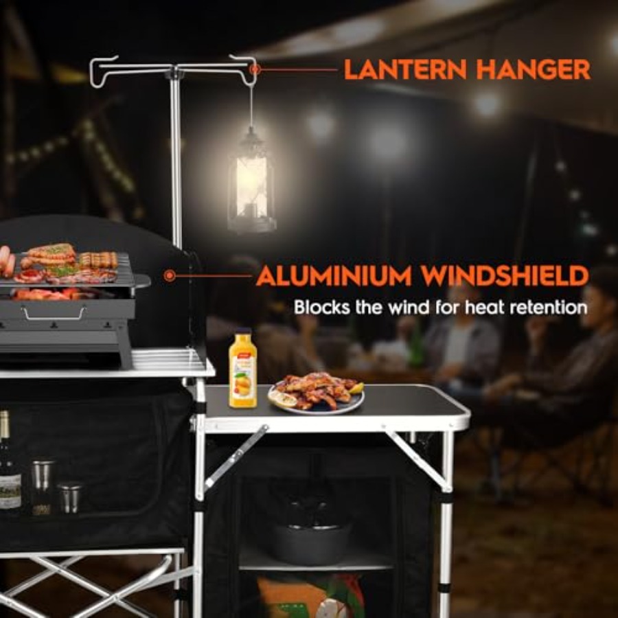 Tavolo da Cucina da Campeggio, - Camping Cooking Table With Windshield recensione e prezzo