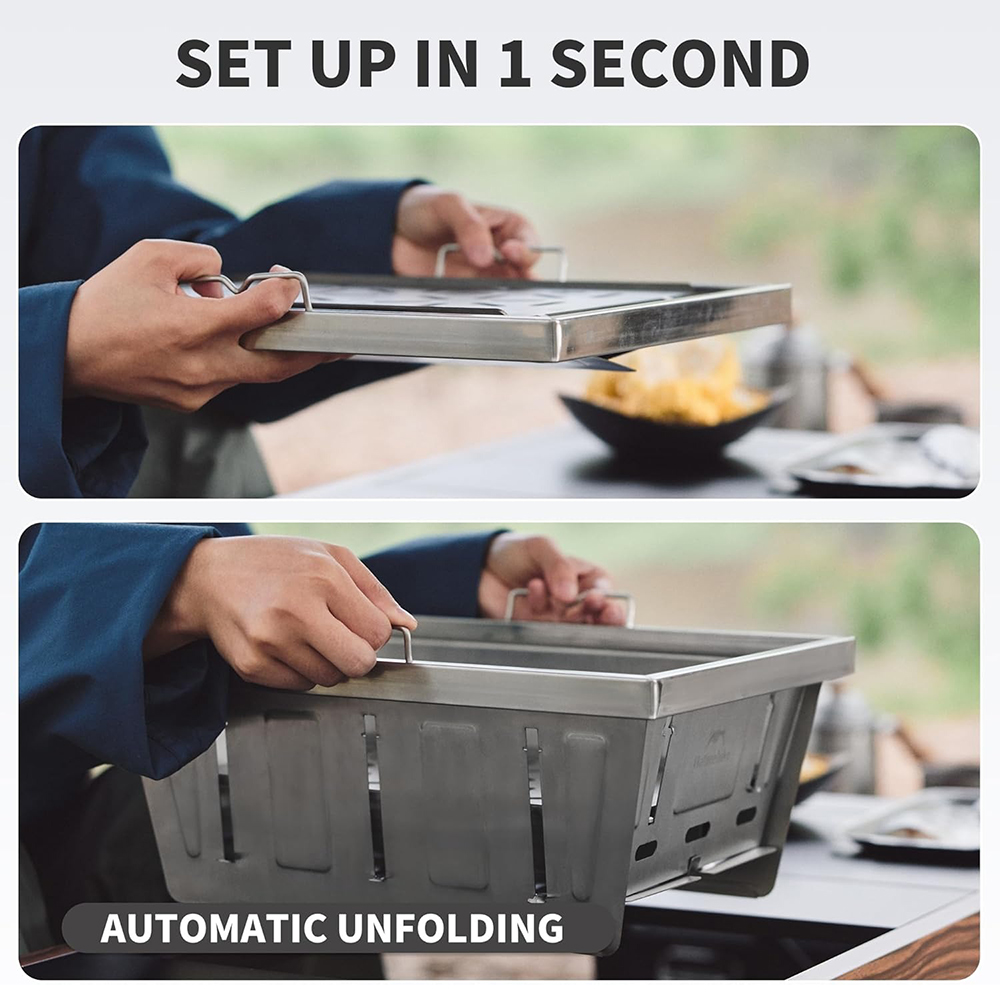 Griglia a carbone da campeggio - Camping Cooking Table With Windshield recensione e prezzo