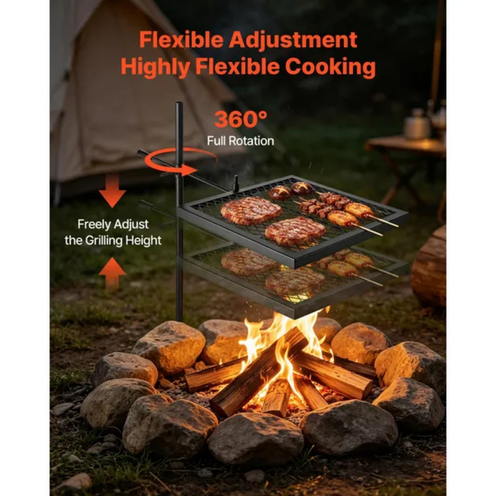 Griglia Girevole per Falò Resi - Camping Cooking Over Fire recensione e prezzo