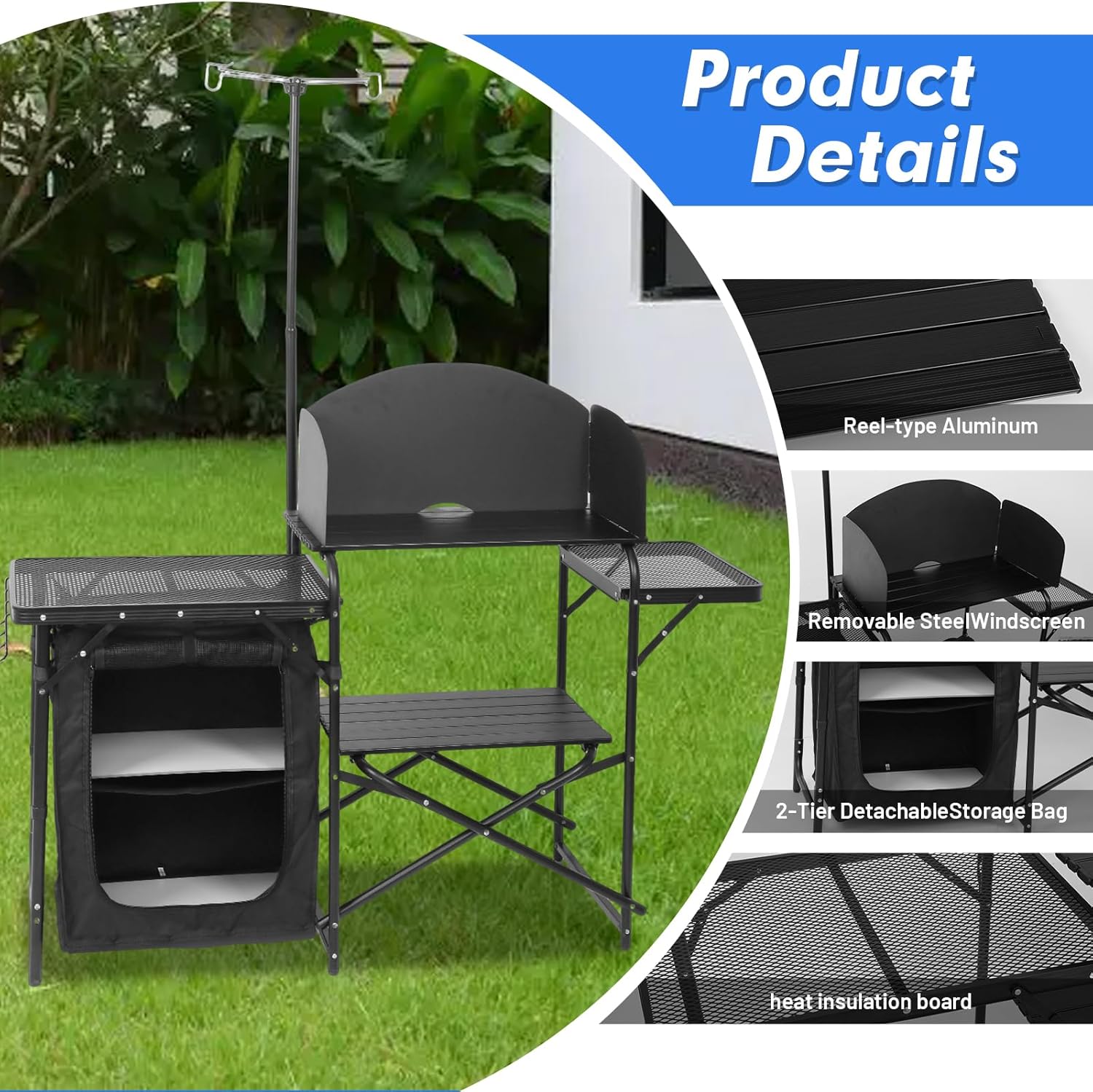 Stazione da Cucina Portatile P - Camping Cooking Table With Windshield recensione e prezzo