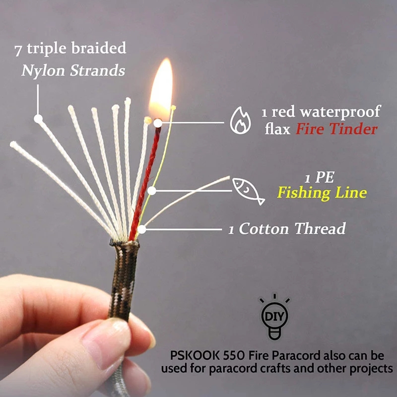 10-core Paracord 550 4mm Outdo - Camping Cooking Fire recensione e prezzo