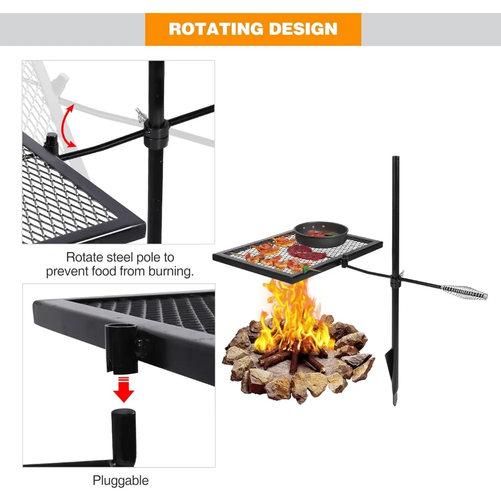 % una Griglia girevole per fal - Camping Cooking Over Fire recensione e prezzo