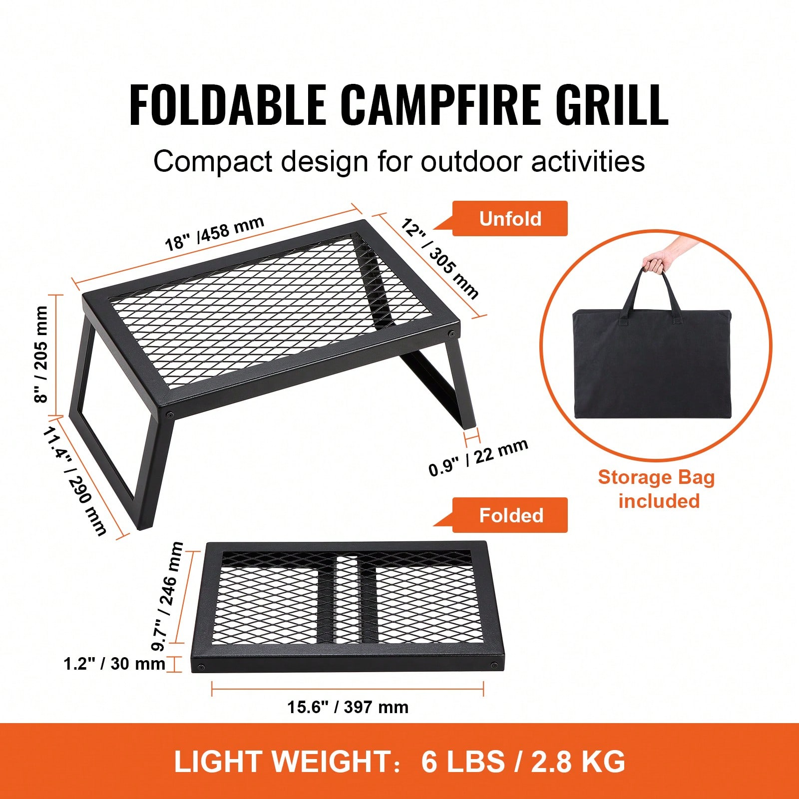 Griglia Pieghevole/Girevole pe - Camping Cooking Over Fire recensione e prezzo