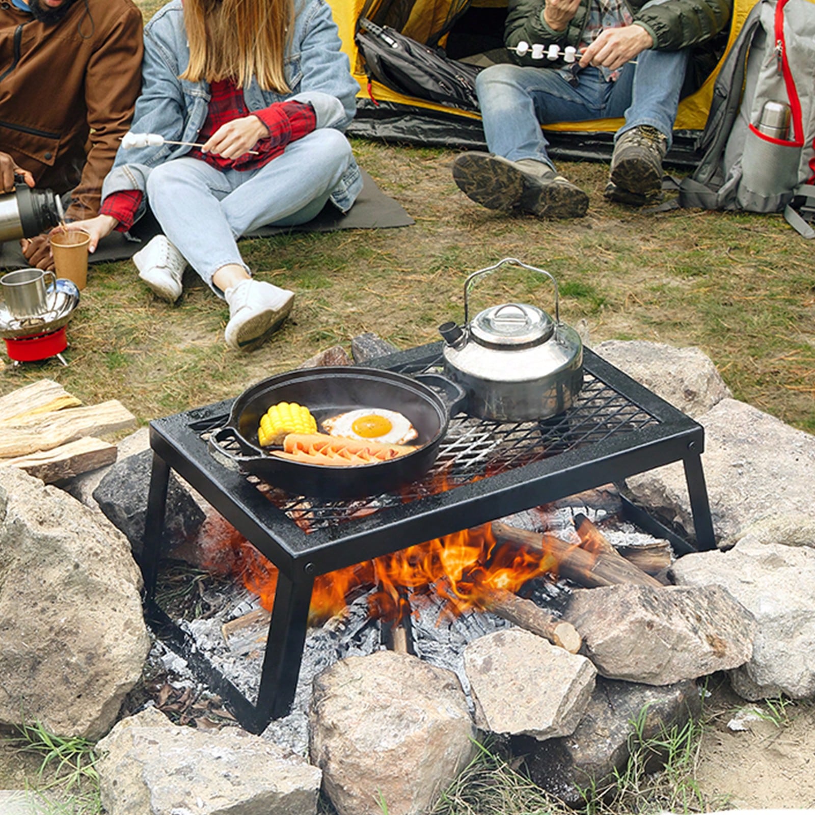 Griglia Pieghevole/Girevole pe - Camping Cooking Over Fire recensione e prezzo