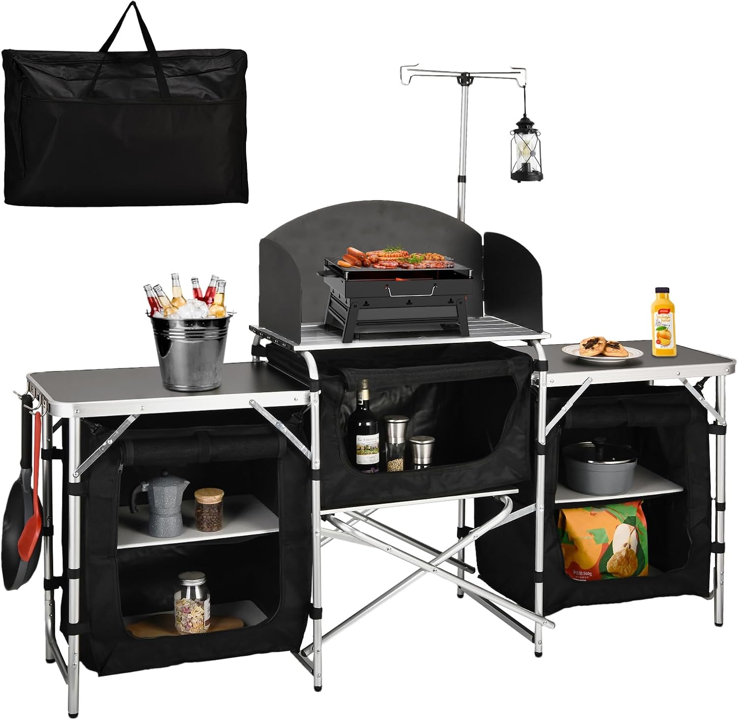Tavolo da Cucina Pieghevole da - Camping Cooking Table With Windshield recensione e prezzo