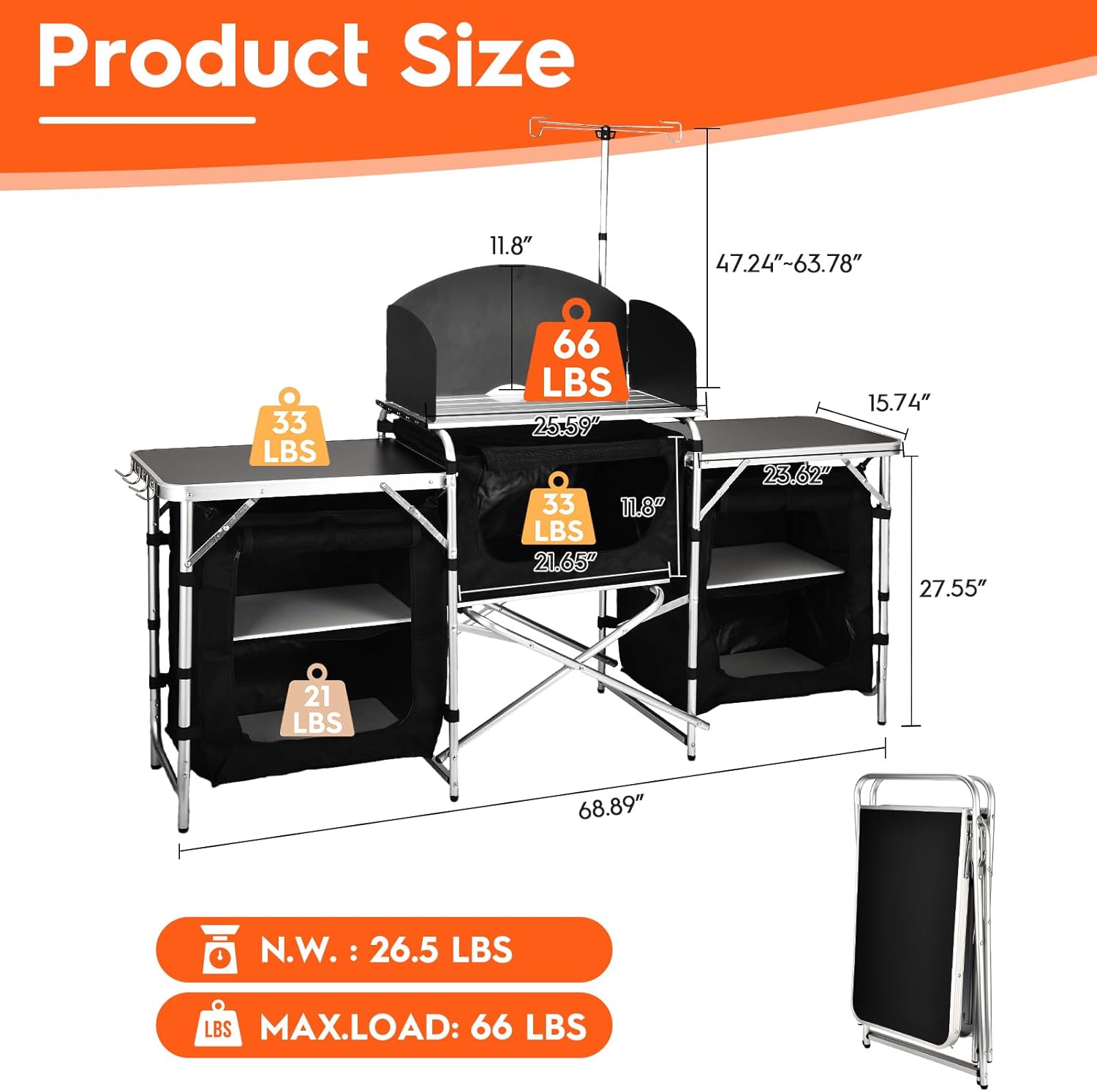 Tavolo da Campeggio Pieghevole - Camping Cooking Table With Windshield recensione e prezzo
