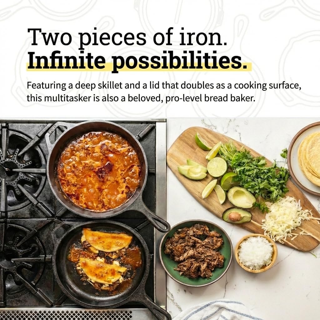 Set 2-in-1 in Ghisa: Pentola P - Skillet Cast Iron Camp recensione e prezzo