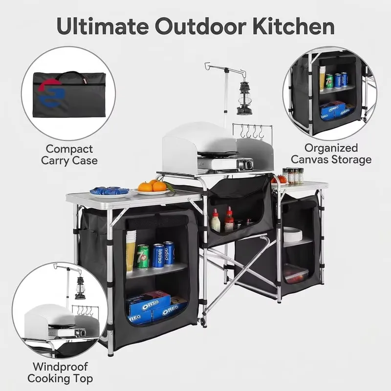Stazione Cucina da Campeggio i - Camping Cooking Table With Windshield recensione e prezzo